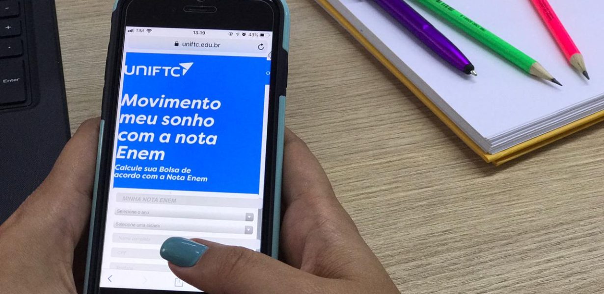 UniFTC disponibiliza calculadora ENEM que simula bolsas de até 100% a partir da nota do exame