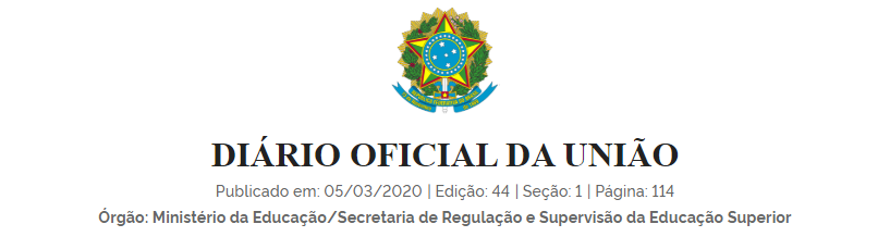 UniFTC Informa: DESPACHO Nº 21, DE 4 DE MARÇO DE 2020